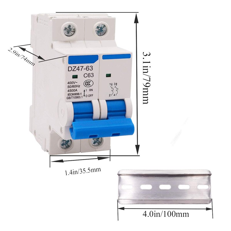 smseace Miniature Circuit Breaker Low Voltage AC 63A 400V 2