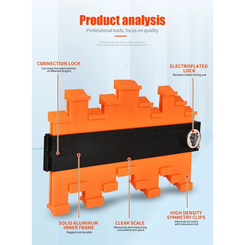 Molding Gauge Contour Gauge with Self Locking High Precision Curved
