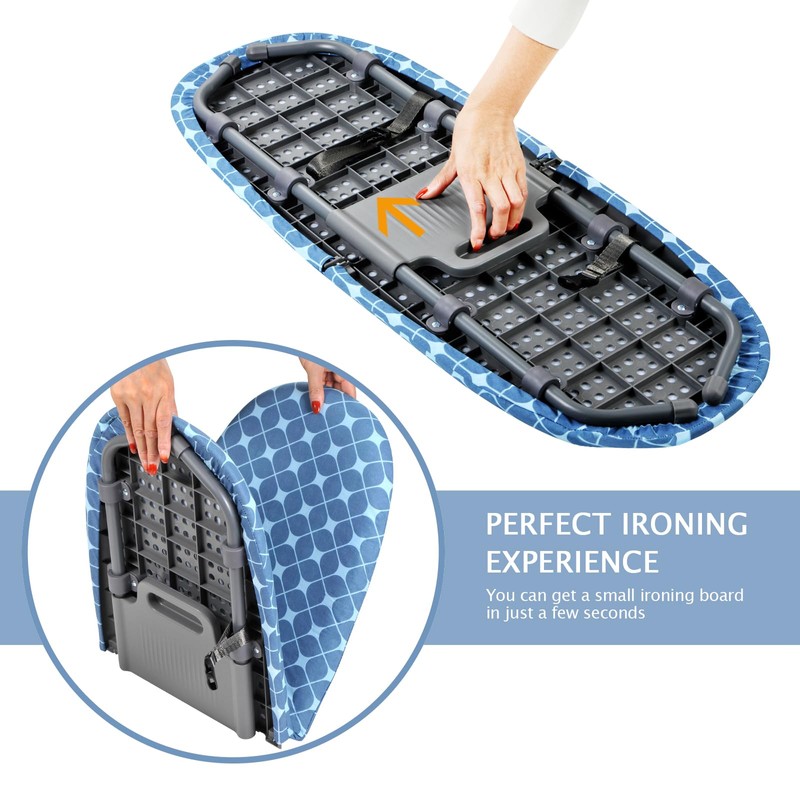SheeChung Tabletop Ironing Board 12"x32",Small Ironing Boards with Removable Cotton