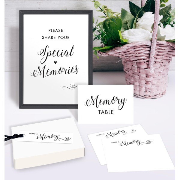Funeral Memory Cards with Box with 2 x Signs -