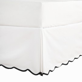HIG Off-White Chic King Bed Skirt - Easy Fit Scallop Edge Pleated Bedskirts, 14 Inch Drop Anti-Slip Dust Ruffle, Thick Fabric for Enhanced Privacy, Pre-Washed for Long-Lasting Use(N60022)