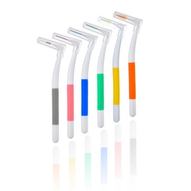lanjue 54Pcs Interdental Brushes for Braces, 6 Sizes Between Teeth Cleaners Reusable Soft Dental Picks with Flexible Wire,Travel Case,Non-Slip Handle,Daily Oral Care(6 Colors)