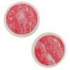 Button Pierced Earrings Pink White Marbled Resin Round Earrings For