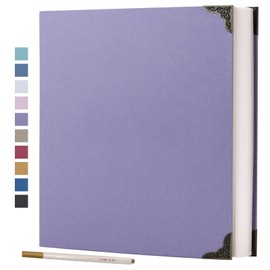 Vienrose Photo Album Self Adhesive 40 Pages Hardcover with DIY Scrapbooking Kit 3 Rings Paper Scrapbook for Lover Friends Kids Wedding Purple