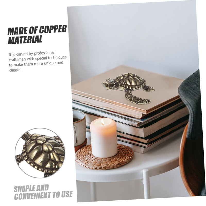 IMIKEYA Brass Decoration Turtle Statue Tortoise Statue Solid Copper Miniature