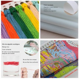 Self Stamped Cross Stitch Kit Full Range of Pre-Printed Starter Kits for Beginners - Owl 24x28cm