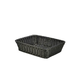 Genware NEV-PWB-3629BK Polywicker Display Basket, 36.5 cm x 29 cm x 9 cm, Black