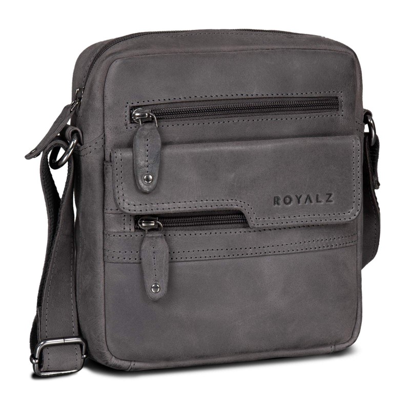ROYALZ 'Oregon' Leather Shoulder Bag Men's Small Leather Vintage Men's