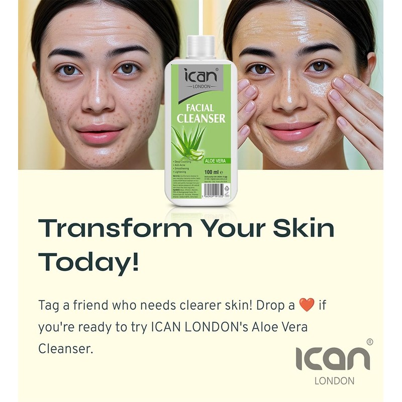 ican London Aloe Vera Deep cleansing Facial Cleanser 2 x