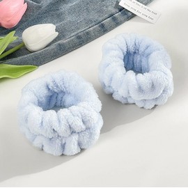 Blue Face Washing Wristband & Headband Set - Cleansing & Bath Accessory Style Band Light Pink 3ea