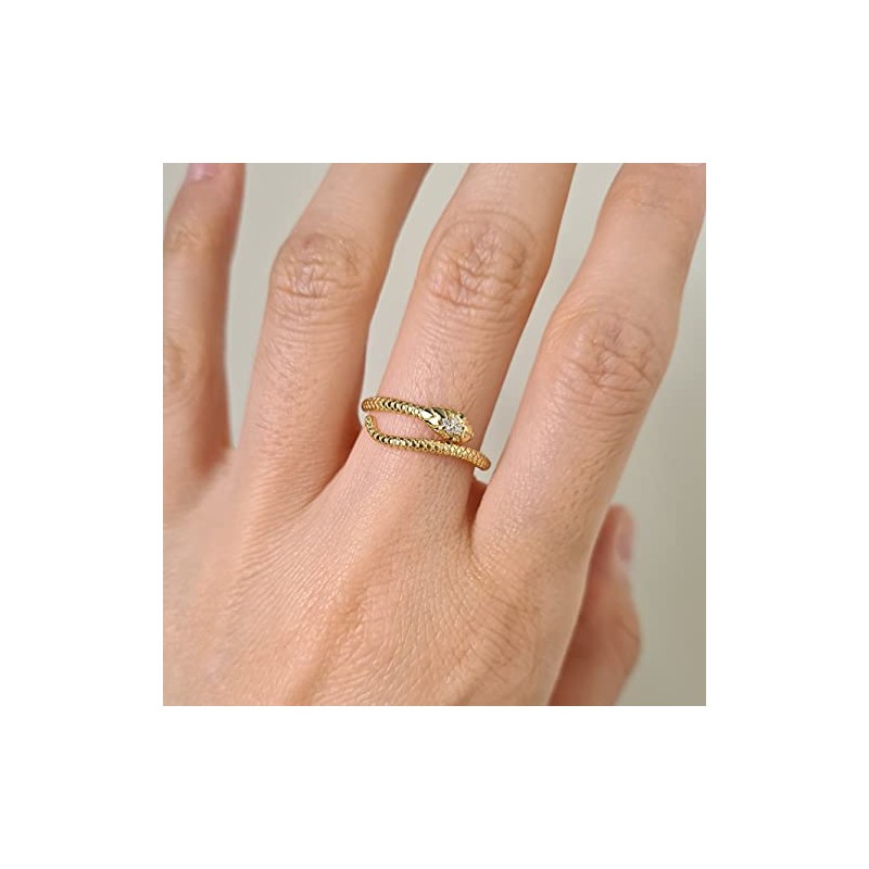 URBAN SHe° 18K Gold Plated Silver Wrapped Snake Ring Adjustable