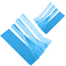 Pack of 2 Flat Polygon Measuring Spoons, 3-in-1, Polygon Measuring Spoons, Magnetic Flat Measuring Spoons, 6 Different Sizes, Kitchen Utensil Scoop for Cooking, Baking for Liquids (Blue)