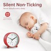 Analog Alarm Clock, 4 inch Super Silent Non Ticking Small