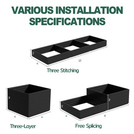 FONTOI Raised Garden Beds Outdoor, 2 Styles 8x4x2ft Divisible Elevated Planter Boxes Outdoor for Planting Plants Vegetables Flowers Herb, Planter Raised Beds for Gardening with Easy Assembly, Square