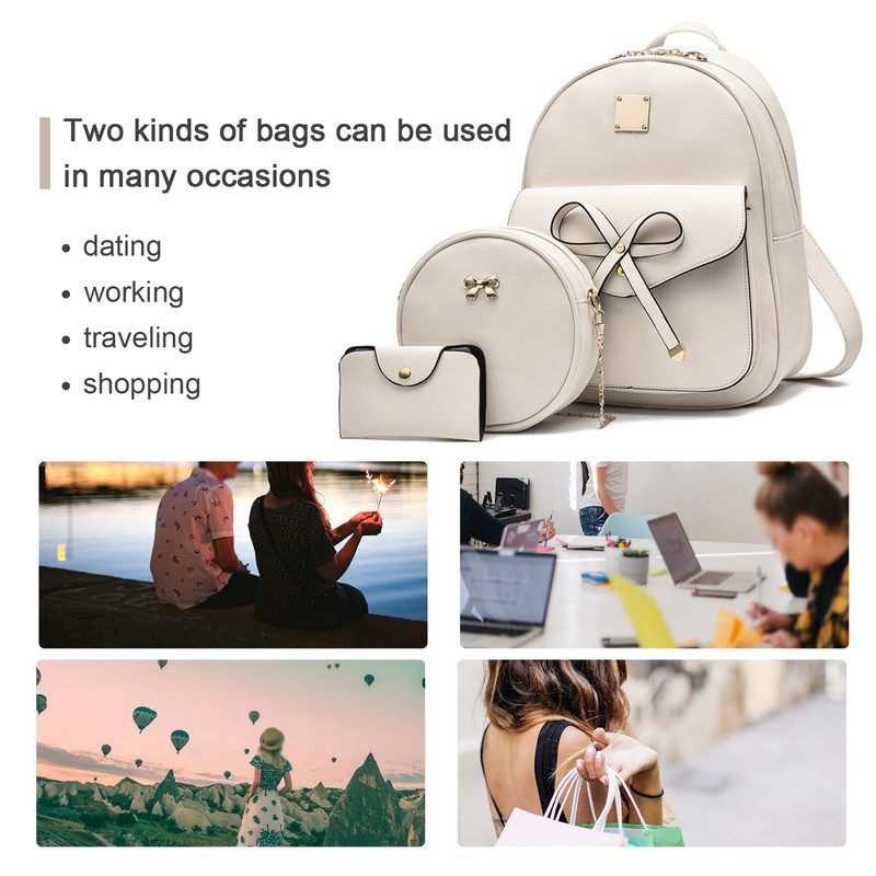 EVEOUT Women's Backpack PU Leather Casual Daypack for Travel School