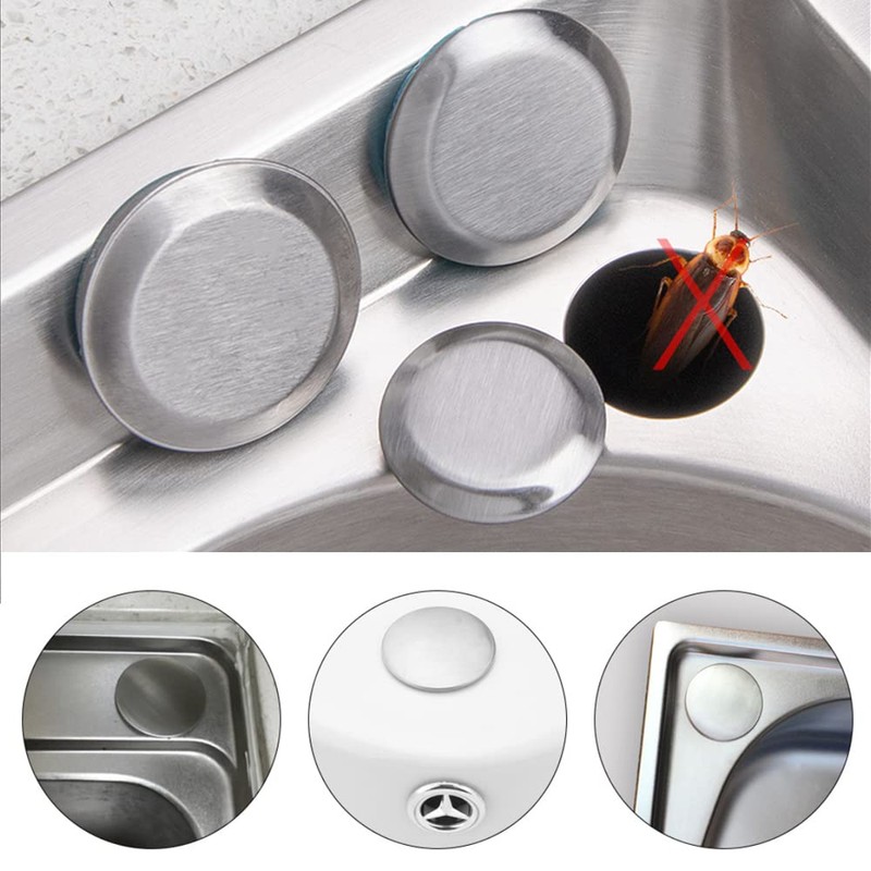 Kitchen Faucet Sink Hole Cover, 2pcs Brushed Stainless Steel Faucet