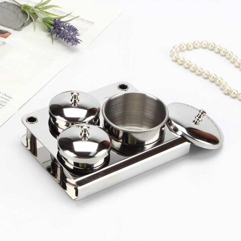 KCGANI 3 Pcs Stainless Steel Nail Art Equipment Cup Bowls,