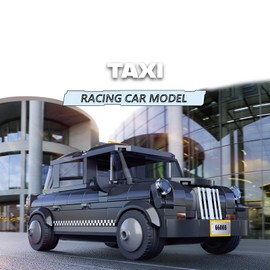 SymGrpu Taxi Building Blocks Kit, Car Model Kit, City Racing Car Clamping Blocks, Car Vehicle Construction Toy for Adults Teenagers from 14 Years, 304 Pieces