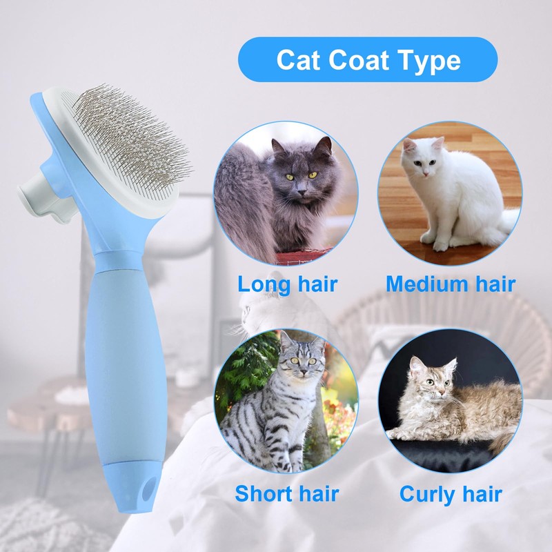 Cat Hair Brush,Cats Brushes for Shedding,Soft Silicone Self Cleaning Brush