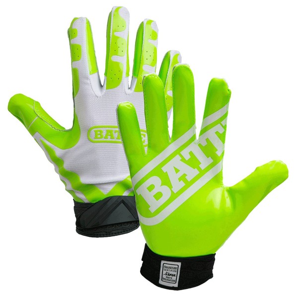 Battle Sports Ultra-Stick Receivers Gloves - Neon Green/White - Youth - SM
