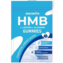 BAKAKOUL HMB and L-Leucine Gummies, HMB and Leucine Supplement Supports Muscle Fast Workout Support, HMB and Leucine Amino Acid for Men & Women, Sugar Free, Non-GMO, 480 Counts