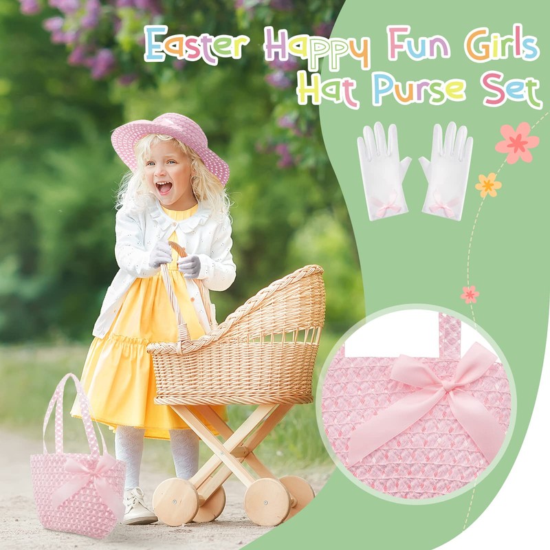 Zhanmai 6 Pcs Girls Tea Party Hats Accessories Set Kids