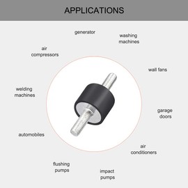 sourcing map Rubber Bearing 20 x 15 mm Vibration Damper Shock Absorber with M6 x 18 mm Bolts Pack of 5