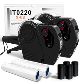 2 Pack 1 Line Price Gun, 0-9 Numbers Pricing Gun Handheld Price Tag Gun with 10,000 Blank White Price Labels Set,2 Ink Rollers, 1 Ink roll pre-Loaded for Grocery Store, Supermarket, Shopping Mall