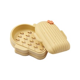 Cactus Travel Soap Dish with Lid - Draining Soap Bar Holder - Travel Soap Container - Portable Soap Case for Traveling, Camping, Outdoor, Gym, Bathroom (Yellow)