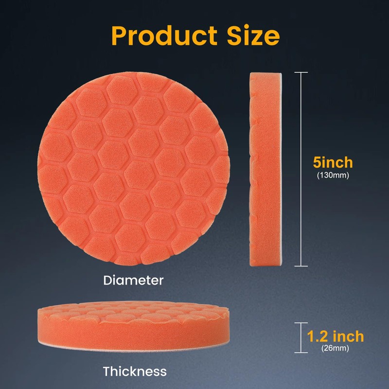 Buffing Polishing Pads - 7Pcs Face for Backing Plate, Car