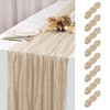8 Pack Beige Cheesecloth Table Runner 120 Inch 10FT Spring