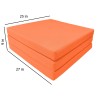 Danfuton Orange Trifold Foam Bed, Shikibuton, Folding Ottoman Mat Sit