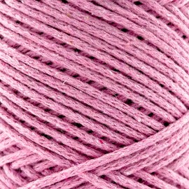 Sensy Premium - Cordón de macramé de algodón 100% reciclado de 2 mm – 160 yardas, cuerda de macramé, hilo de ganchillo (rosa)