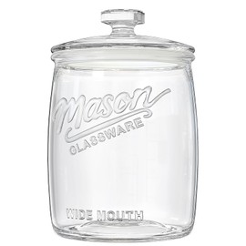 Dwbligt 1 Gallon Glass Cookie Jar with Airtight Lid, Wide Mouth Flour Container for Pantry & Laundry Room Organization, Large Apothecary Jars for Sugar, Rice, Dog Treats & Food Storage– Set of 1