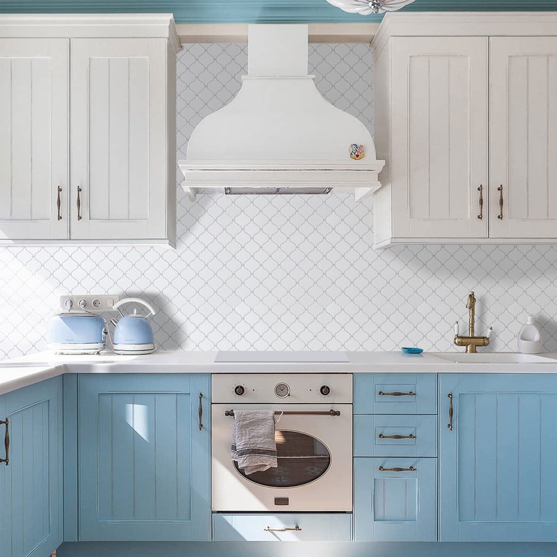 STICKGOO Arabesque Tile Peel and Stick Backsplash, 12”X12” Backsplash Tile