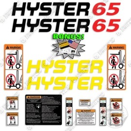 Aftermarket Hyster 65XM Decal Kit Forklift 65 XM Lift - 7 YEAR OUTDOOR VINYL DECALS! +BONUS