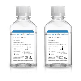 CryoKing 0.9% Normal Saline Solution, 0.1um Filtration Sterilized SPSS Buffer for Lab Use, DNase/RNase/Protease/Pyrogen Free, Ready-to-Use, 500ml/Bottle, 2 Bottles/Case (1000ml Total)