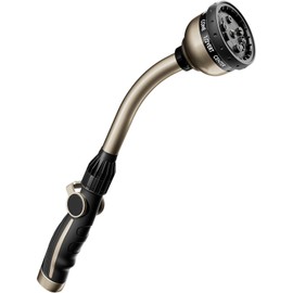 RESTMO Watering Wand Heavy Duty, Metal Garden Hose Wand with 10 Spray Patterns, 15-Inch Long Hose Nozzle Sprayer with Thumb Flow Control, Ideal to Water Hanging Baskets and Shrubs