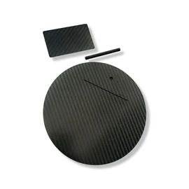 M&M Smartek XXL Set V2 Carbon Plate and Carbon Card in Credit Card Format Including Tube (Thicker) Made of Real Carbon Fibre in Black, black, Elegant