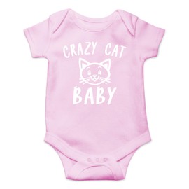 Cute Kitten Crazy Cat Baby - Funny Baby Essentials Bodysuit- Newborn Girl Clothes Boy Outfits (Newborn, Pink)