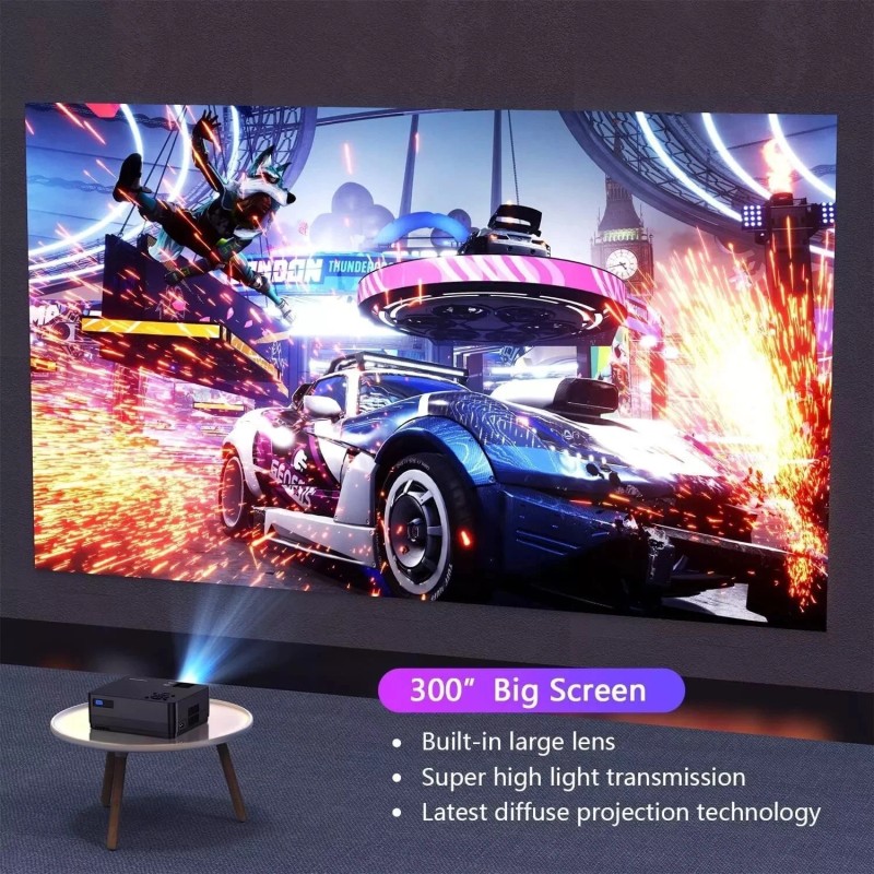 Roconia Q6 12000LM Full HD Movie Projector 300" Display (1080P)