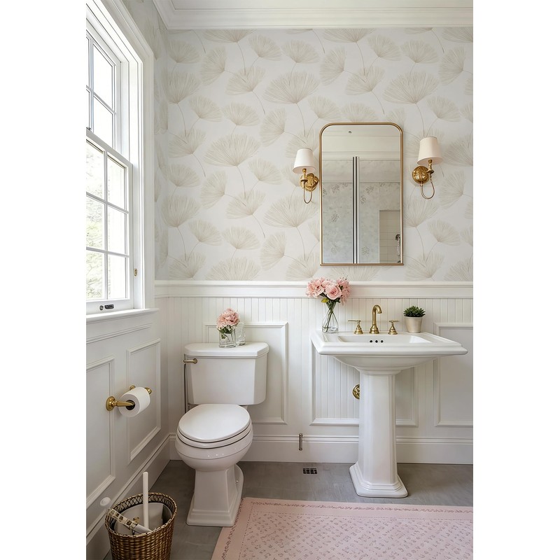 Neutral Botanical Peel and Stick Wallpaper Modern Farmhouse Contact Paper