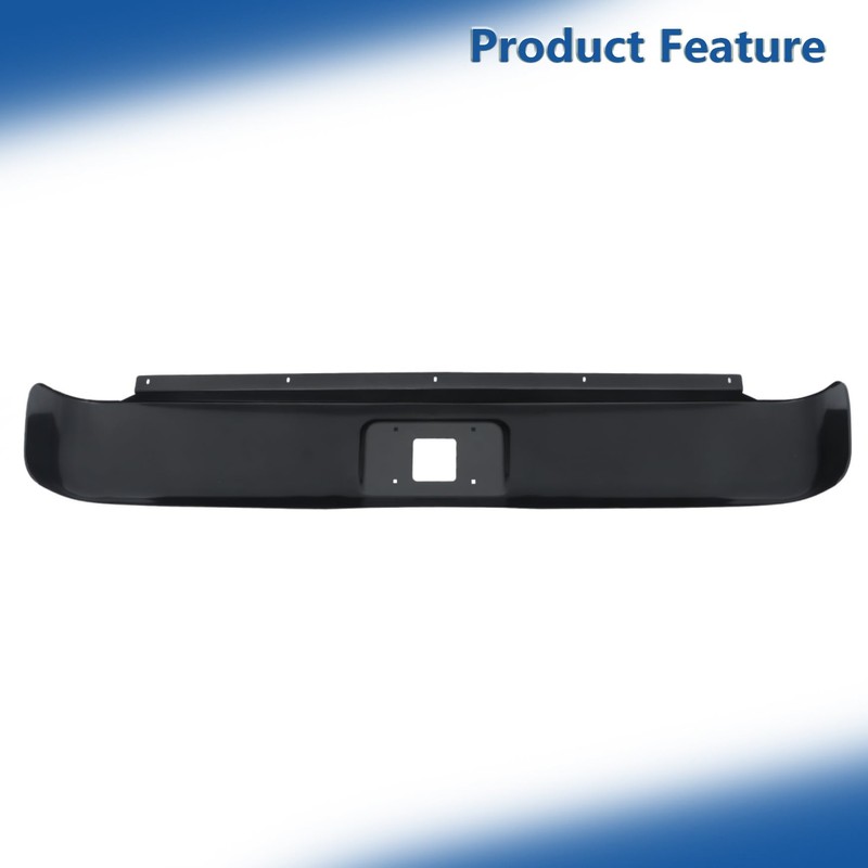 Silscvtt Rear Bumper Roll Pan Black Steel with License Light