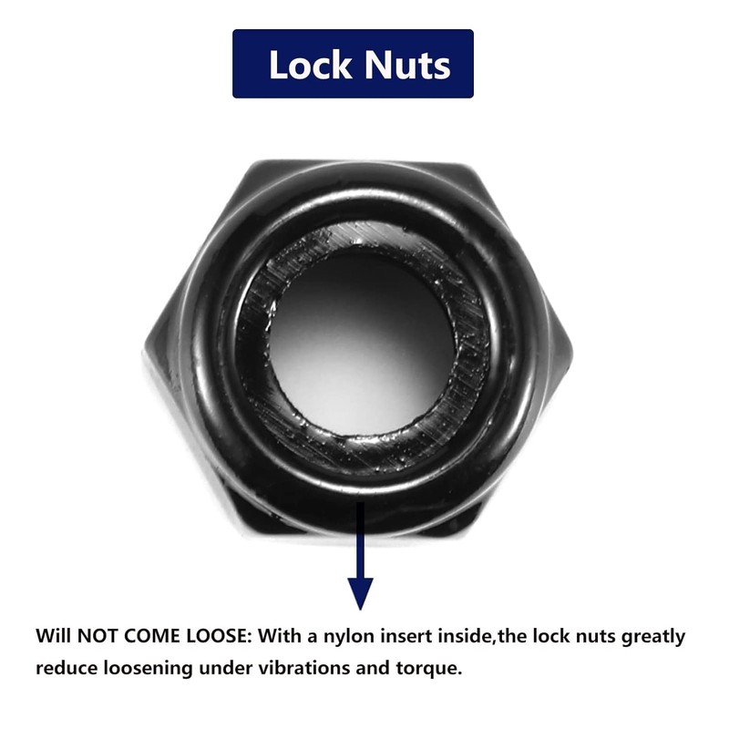 Hmevsafinect Hex Lock Nuts - M8 x 1.25mm Carbon Steel