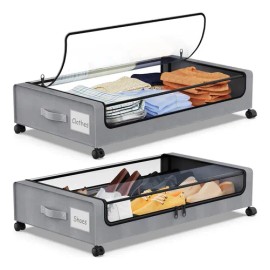 2pcs Caja De Almacenamiento Para Zapato Debajo De Cama Bolsa