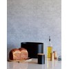 Sato Metal Canister Wood Black Size: Approx. W 3.8 x