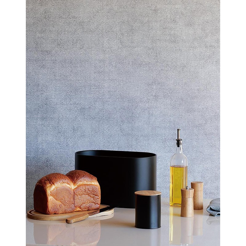 Sato Metal Canister Wood Black Size: Approx. W 3.8 x