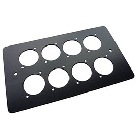 AllMetalParts 8 Way XLR Black Double Gang Face Plate Steel [PC]