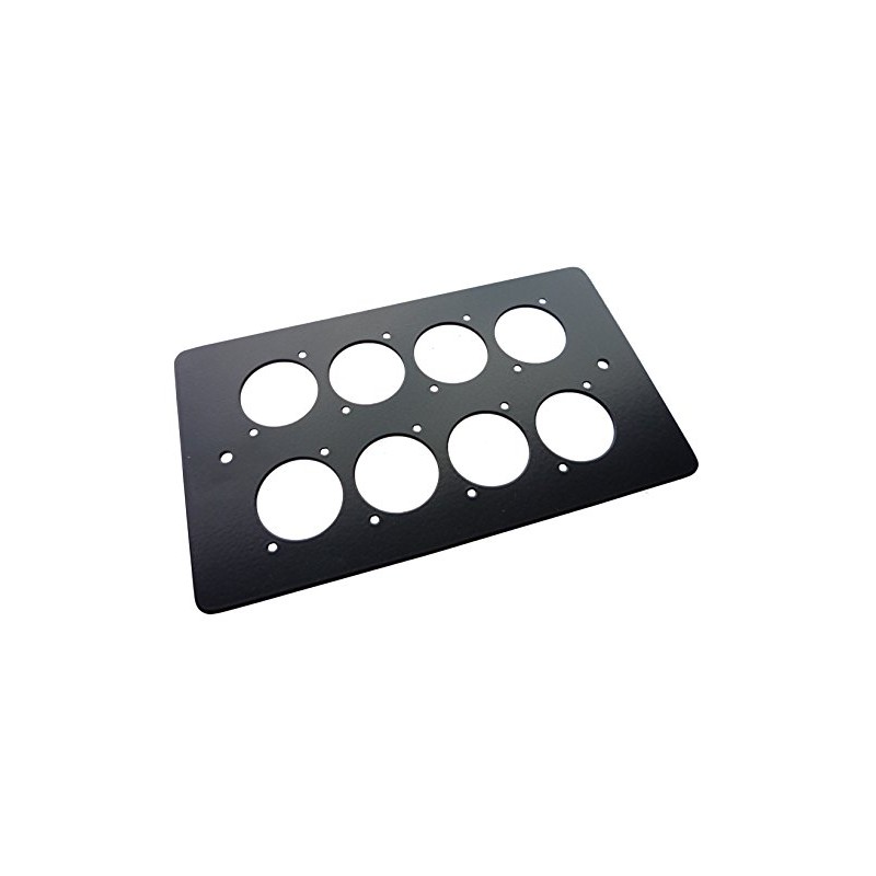 AllMetalParts 8 Way XLR Black Double Gang Face Plate Steel