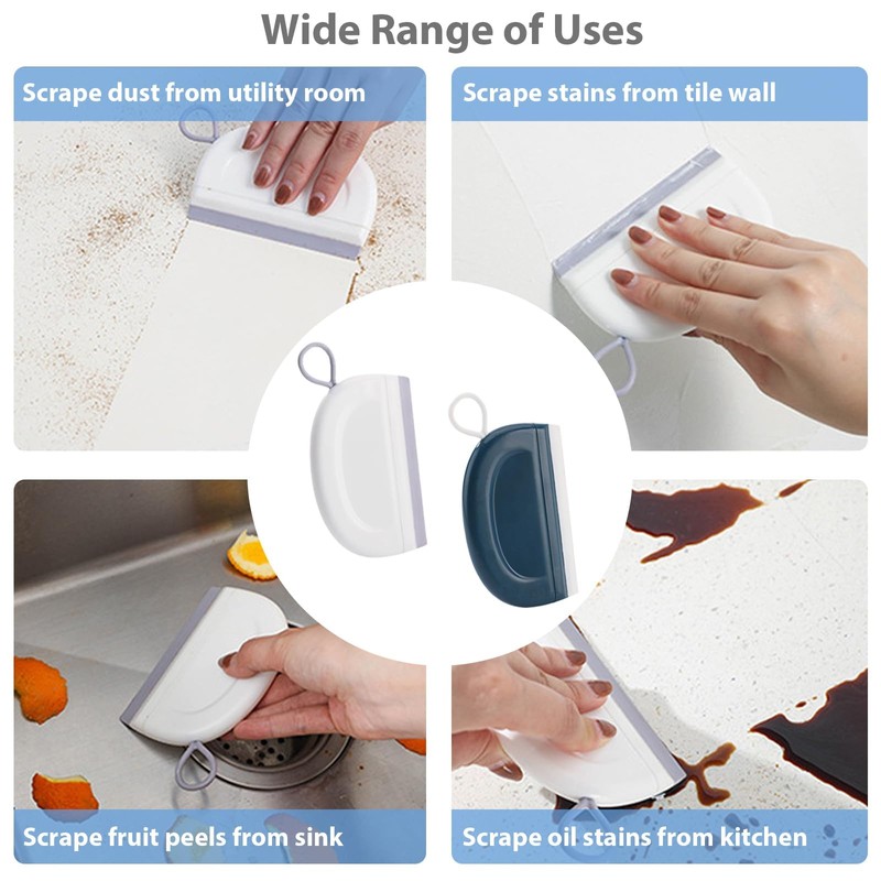 CLKE 2Pcs Mini Squeegee, Small Squeegee Soft PVC, Shower Squeegee,